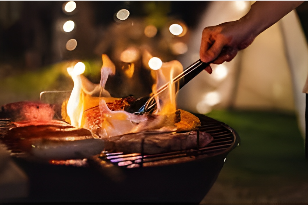Image of a catering setup with various dishes